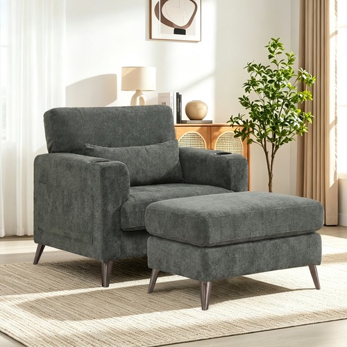 Oversized chenille chair with - chair,